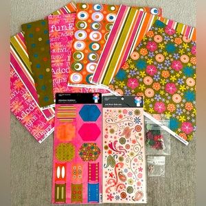 🍄 IMAGINISCE FUN & WHIMSICAL STICKERS & SCRAPBOOK PAPER BUNDLE! RETIRED DESIGN!
